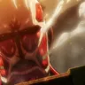 The Colossal Titan emerging through smoke