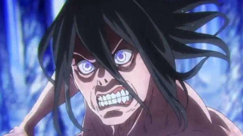 The Founding Titan's skeletal form above the final battlefield
